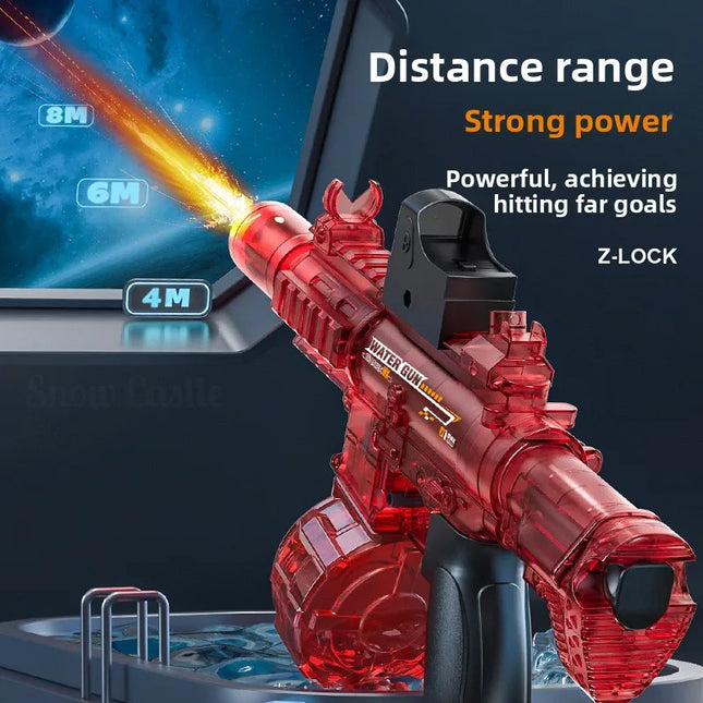 Simulated Firing and Recoil Electric Water Gun Toys Children Automatic Sensor Lights Water Pistol Outdoor Beach Kids Toy Gift