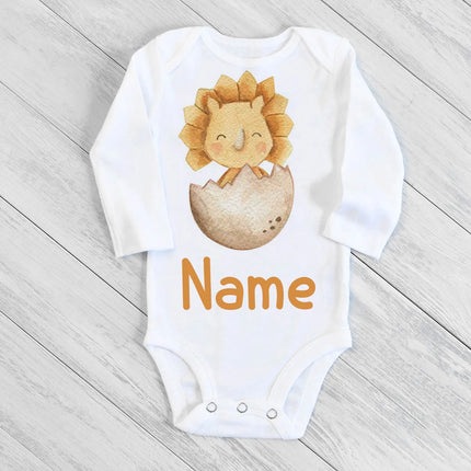 Personalise Infant Bodysuits Body Baby Custom Name Clothes Dinosaur Print Boys Girls Romper Long Sleeve Newborn Jumpsuit Outfits