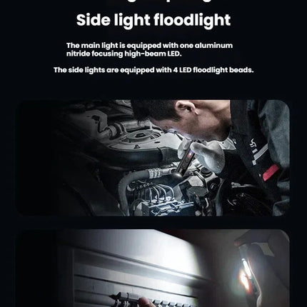 Portable Strong Light Mini LED Flashlight Magnetic Keychain Lamp Waterproof Cap Clip Lamp Type-C Charging for Hiking Camping