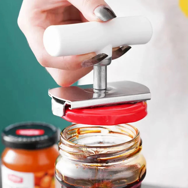Stainless Steel Multi-Use Jar Opener | Adjustable Labor-Saving Tool for Bottle Caps Can Lids | Commercial Kitchen & Home Gadget