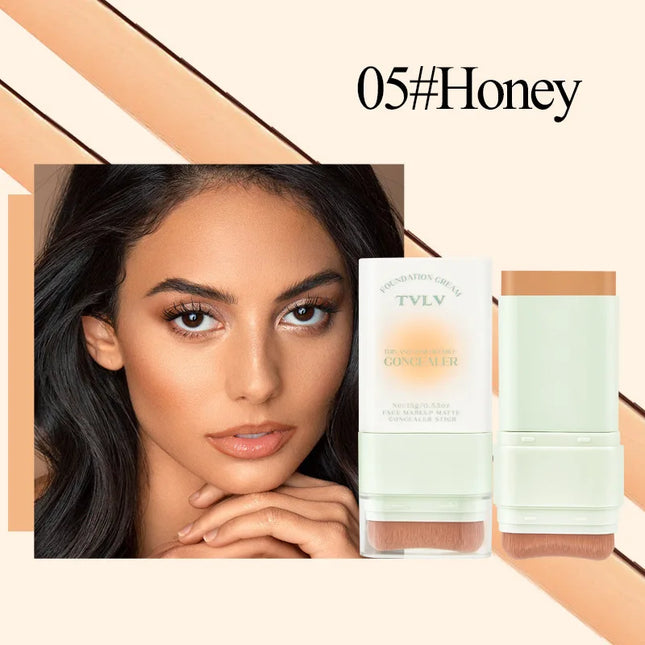 Contour and Concealer Dual-Head Foundation Cream, Moisturizing and Non-tarnishing, Non-caking Foundation Lotion