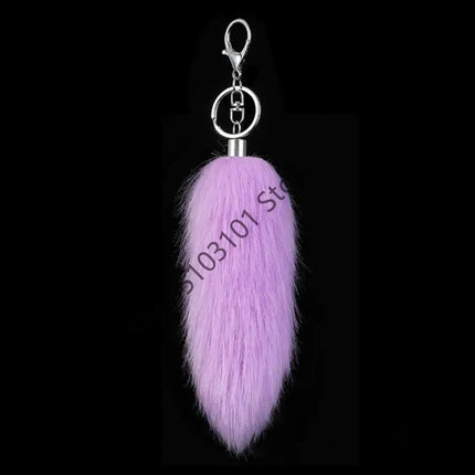 16cm Foxes Tail Keychain Faux Furs Foxes Tail Keyring Soft Furry Bag Hangings Charm Pendant Key Handbag Pendant Accessorise