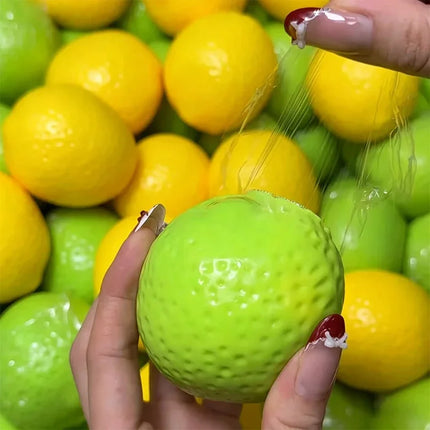 Handmade Crispy Lemon Stress Ball Squeeze Toy Color-Changing Fruit Crunchy Squishy Fidget Ball ASMR Sensory Stress Relief Toy