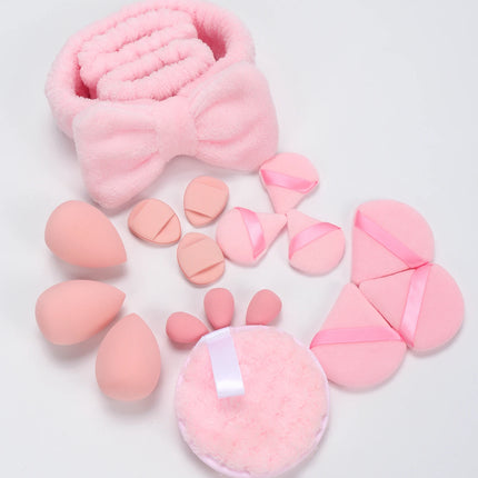19 件 Cosmetic Puff Makeup Sponge Blender Beauty Egg Foundation Sponges Puff Wash Face Headband Wristband Make up Accessories