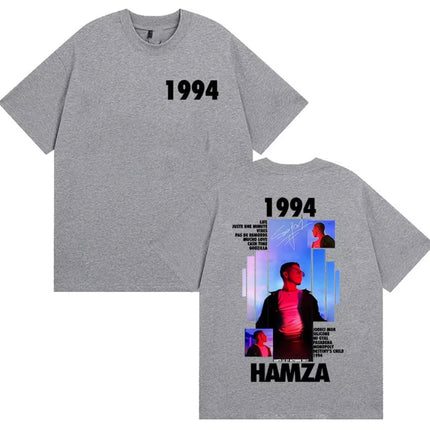Rapper HAMZA 1994 Tour Album 2025 Graphic T Shirts Men Women Retro Fashion Cotton Short Sleeve T-shirt Hip Hop O-Neck Clothing