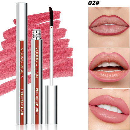 6-Color Lip Liner Pen   Peel-Off Lip Gloss   Waterproof Long-Lasting Matte Brown Peel-Off Lip Gloss Cosmetics