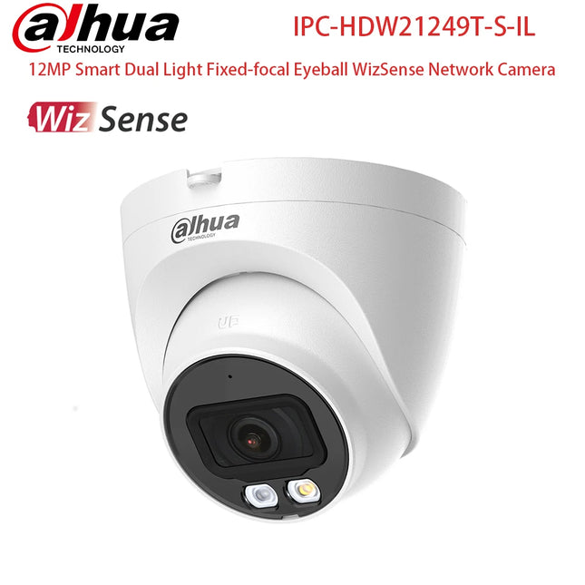 Dahua 12MP IP Camera Color Smart Dual Light WizSense Network High-Quality Imaging Security Surveillance IPC-HDW21249T-S-IL