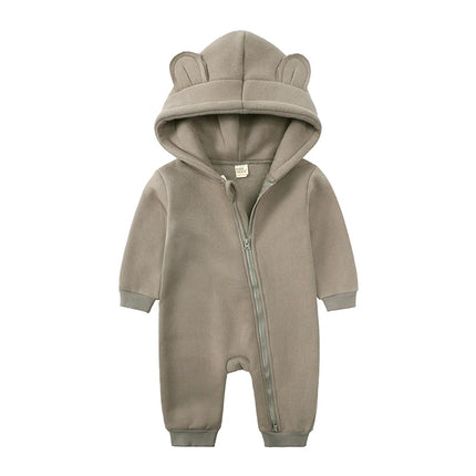 New Bodysuit For Newborn Rompers Baby Boys Girls Clothes Long Sleeve Solid Hoodies Bear Jumpsuit Costume Infant Onesies 3M-24M
