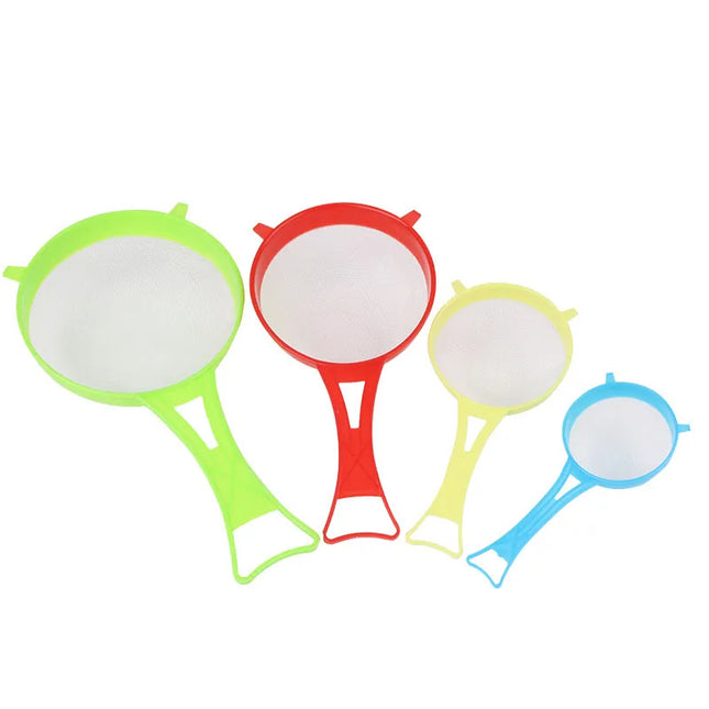 Set of 4 Multi-purpose Mesh Filter with Handle - Perfect for Tea, Juice, Flour, Soy Milk, Etc. - Kitchen Gadgets, Easy To Filter
