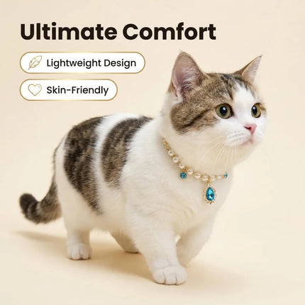 Decorative Pet Necklace For Cats And Small Dogs Shiny Ornament Pendant Pet Jewelry For Kitten Puppy Party Photo