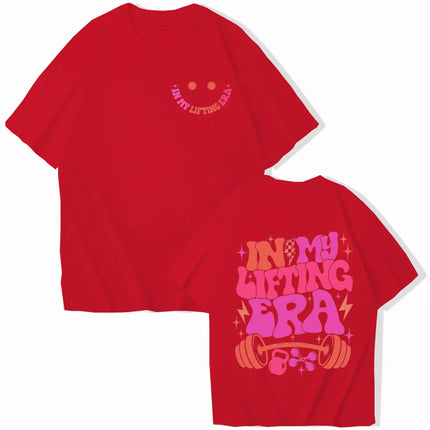 Be Happy Lift Heavy Tee Shirt for Women Funny Workout Weightlifting Graphic Tops Gym Mommy Short Sleeve T-shirts Female Clothing