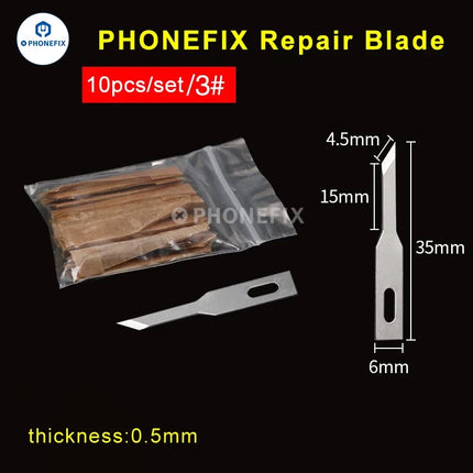 10pcs No.4A 11 18 Scalpel Knife Removal Glue Blades Non-Slip Metal Engraving Craft knives Phone PCB DIY Repair Hand Tools