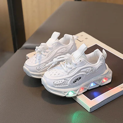 Baby Shoes2023 Spring Autumn New Boys and Girls Light Up Clunky Sneaker Small and Medium-sized Children's Soft Soled Baby Shoes