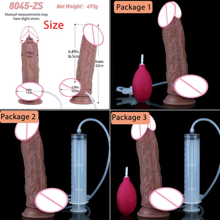 SXXY Skin-Like Realistic Squirting Dildo Silicone Water Spray Anal Plug G-spot Stimulation  Adult Pleasure Toys for Men Women
