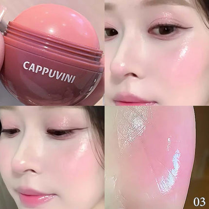Cappuvini Juice Blush Ball Water Light Blusher Brightening Face Easy Color Multi-Use Blush Makeup Suitable For Lips And Cheeks