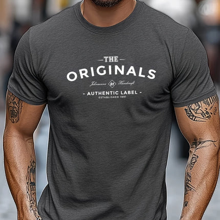 100% pure cotton men's loose T-shirt breathable casual fashion letter pattern printed short sleeved round neck top