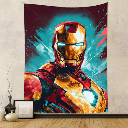 Iron Man Red Flash Backdrop for Birthday Party Decor Hero Marvel Superhero Background for Baby Shower Party Cake Table Supplies