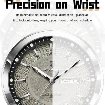 POEDAGAR High Quality Fashion Men's Wristwatch Waterproof Luminous Date Week Business Quartz Men's Watches Leather Men Watch Reloj