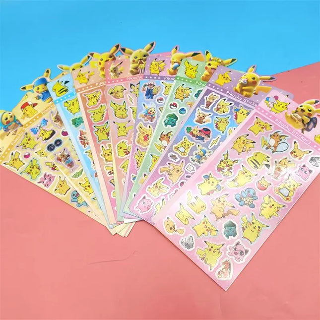 240pcs Pokémon notebook stickers, holographic, high-value, Instagram-style, cute cartoon decorative stickers, Pokémon