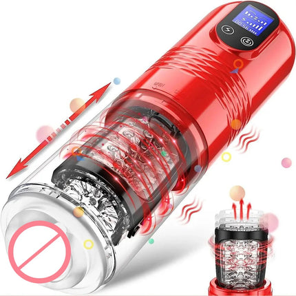 Mens Automatic Telescopic Masturbator Cup Realistic Vagina Penis Pump Stimulator Pocket Pussy Dicks Massager Adult Male Sex Toy