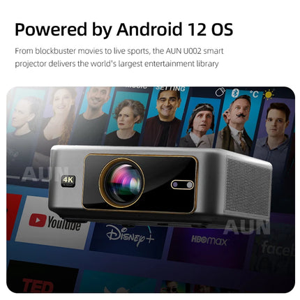AUN U002 Projector Android TV Dust Proof Daytime 4k Game Home Theater Laser Short Throw Projection Full HD 1080 WIFI Projectors