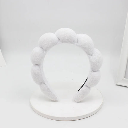 Women Girls Sponge Co Spa Makeup Bubble Terry Cloth Headband Puffy Retro Hair Bands Soft Hairband Headwear