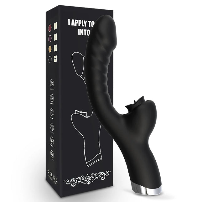 Tongue Licking Vibrator 2 In 1 Adult Women Sex Toys Dildos Vibrators Clitoris Stimulator With 20 Speeds Vibrators Sex Product