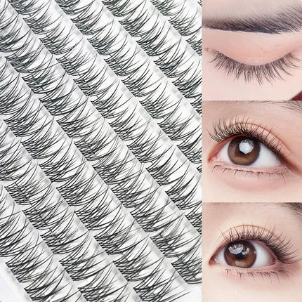 120 bundles Mink False Eyelash Natural Fishtail Lash 3D Russian Individual Eyelash Extension Cluster Makeup Tool Wholesale