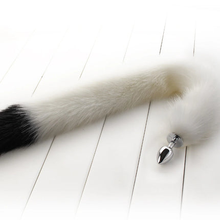 78cm Red Long Fox Tail Anal Plug Metal Butt Plug Prostate Massager Erotic Cosplay Accessories Adult Novelty Sex Toys For Couples