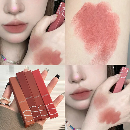 Matte Velvet Thin Tube Lipstick Lasting Waterproof Resistant to Fading Smooth Application, Lip Gloss Lip Balm for Autum&Winter