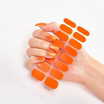 UV Semi-Cured Gel Nail Wraps Stickers Strips French Long Lasting Full Cover LED Gel Semi Cured Nail Sliders For Nail Extension
