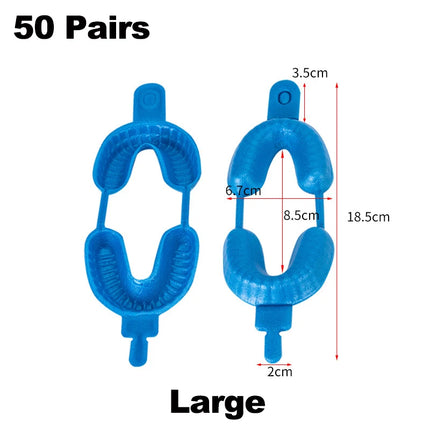 50 Pairs Dental Fluoride Disposable Dual Arch Tray for Gel Foam Large/medium/small Dental Clinic Materials