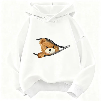 Cute Fashion Bear Funny Hoodie Kids Children's Sweatshirt Hoody for Boys Girls Casual Hoodies Hip Hop Clothes