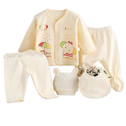Newborn Baby Sets (5pcs/set) Soft Clothing Cotton Fashion Boys Girls Suits
