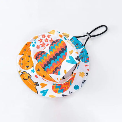 SU Summer Pet Cat Sun Hat With Ear Holes - Cute Kitten Fisherman Cap For UV Protection Breathable Outdoor Sunshade Cap For Cats