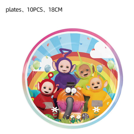 Teletubbies Theme Birthday Party Decoration Animation Plates Tablecloth Balloons Cake Decoration Kids Birthday Party Supplies