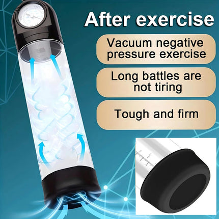 Penis Extender Enlarger Manual Vacuum Pump With Pressure Gauge  Cock Exercises Training Device Stronger Bigger Ejaculation 18+