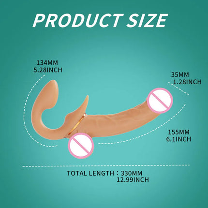 Telescopic Dildo Lesbian Vibrator Strapless Strap on For Women Double heads G Spot Vibrating Vagina Prostate Massager Sex Toys