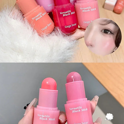 Magic Blush Stick 3-in-1 Cheek Lip Tinted Moistured Blush Stick Silky Brighten Cheek Cream Natural Cosmetics Makeup Products