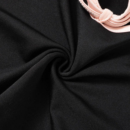 Y2K Summer Crop Top Bow Baby Tees Women's Clothes Chic Cute Low Cut Short Sleeve T-Shirts Black