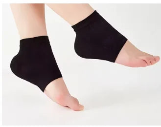 Black/Nude Heel Protective Mesh Gel Silicone Heel Sock Foot Cover Moisturizing Anti-wear Anti-crack Half Sock Heel Cover