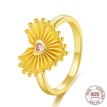New Rings 925 Silver Ring Original Five-Petal Clover Blue Lotus Ring For Women Luxury Zircon Simple Finger Ring Jewelry Gifts