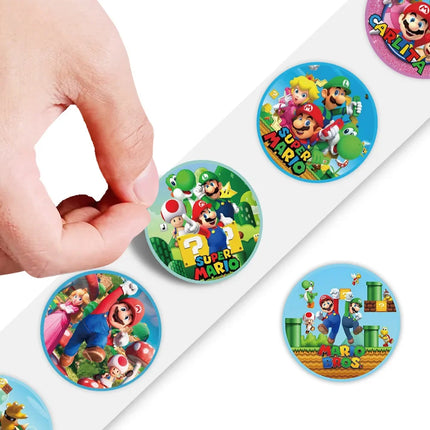 500PCS Super Mary Anime Cartoon Diy Label Luggage Graffiti Decal Mario Bros Roll Stickers Cartoon Kids Party Candy Sticker Decor