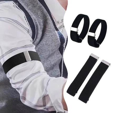 [O]  Anti-Slip Shirt Sleeve Garter Strap 1 Pair - Elastic Adjustable Armband Cuff Holder for Men Women Business