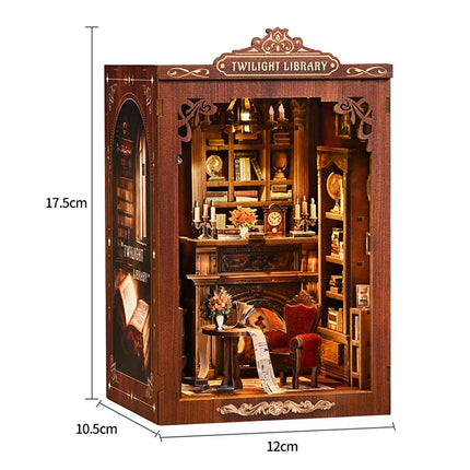 NEW DIY Wooden Book Nook Figurines Miniatures Doll House Kit 3D Puzzle Bookend for Friends Birthday Gifts Home Decor Crafts