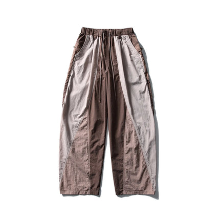 Men Outdoor Lightweight Quick Dry Ultra Loose Casual Splice Wide Leg Techwear Track Cargo Pants Women Streetwear Baggy Trousers