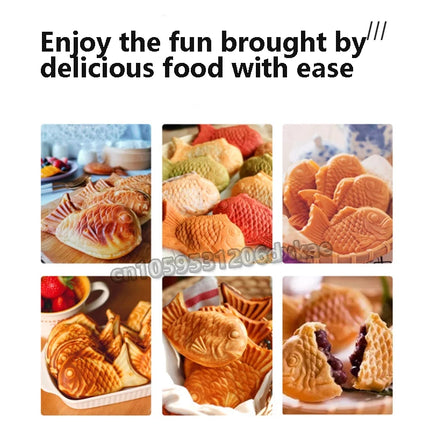 220V/110V Fish Shape With Close Mouth Taiyaki Maker Commercial Fish Shaped Waffle Electric Taiyaki Machine
