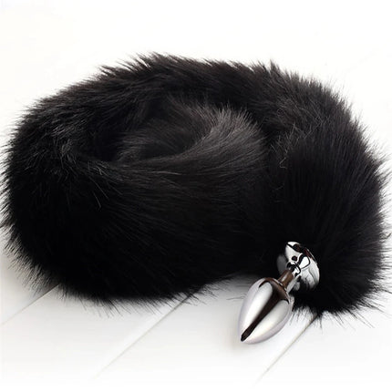 78cm Red Long Fox Tail Anal Plug Metal Butt Plug Prostate Massager Erotic Cosplay Accessories Adult Novelty Sex Toys For Couples