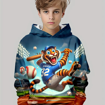 Kids Clothes Boys Hoodies Long Sleeve 3D Tigers Print Children Spring Fall Clothes Casual Outdoor Stylish Boy Girl Clothes Tops