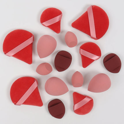 Multi Effect 15 Piece Set 3 Loose Powder Puffs&3 Mini Loose Powder Puffs&3 Medium-Sized Eggs&3 Mini Eggs&3 Air Cushions. Founda